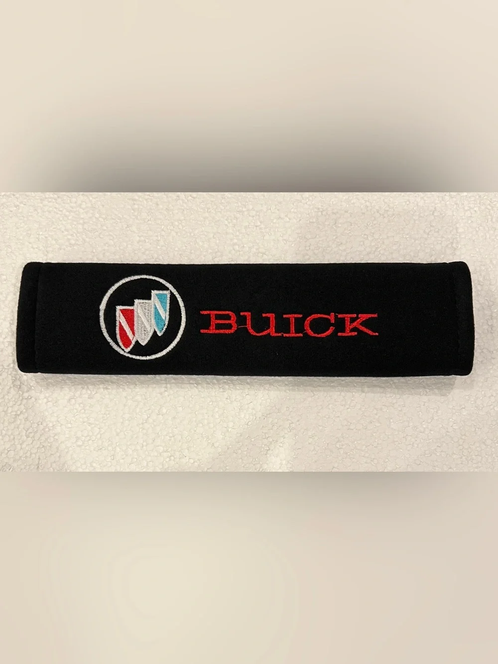 BUICK Black, Red, White & Blue Seat Belt Shoulder Cushions